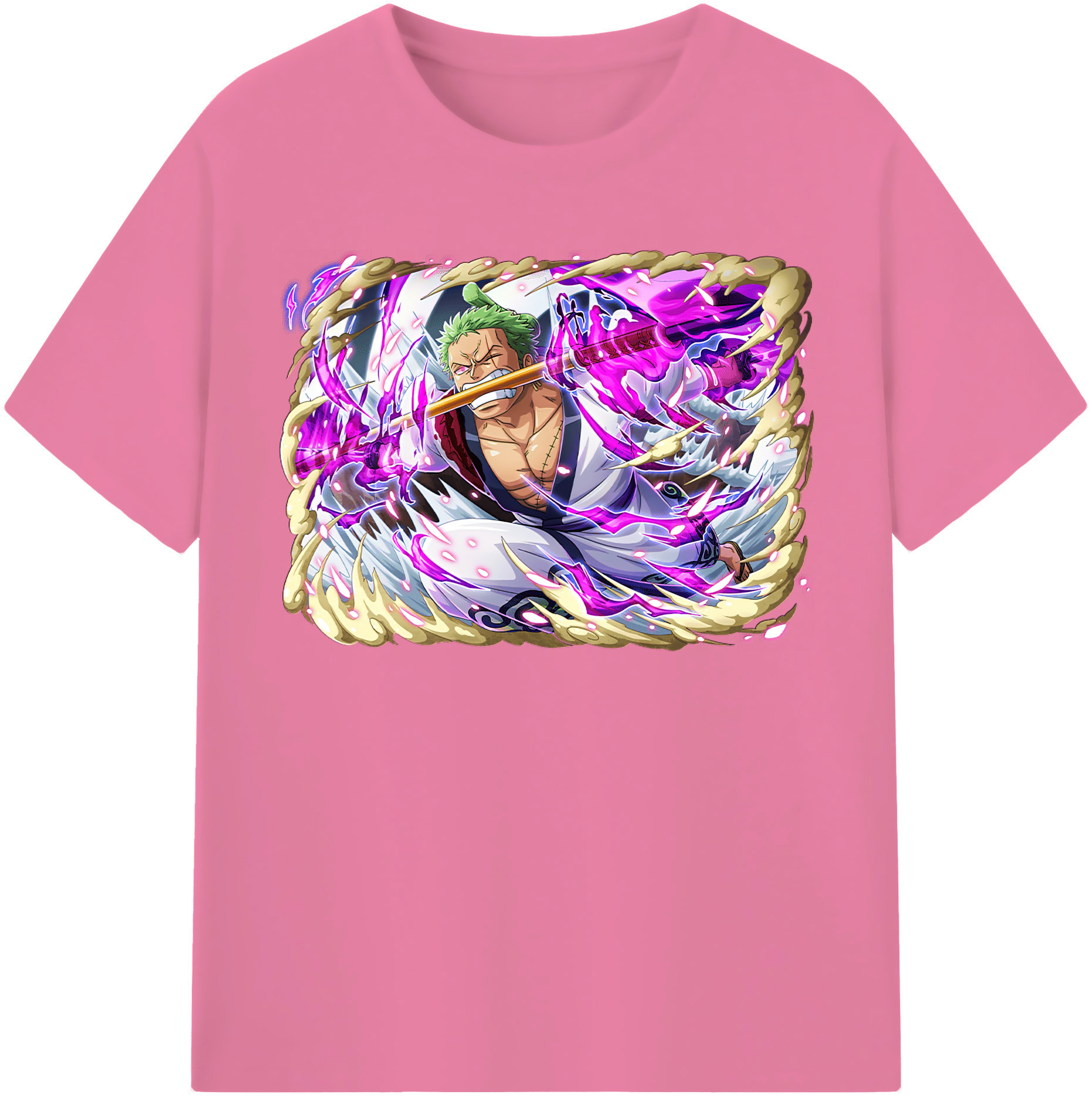 ワンピース ロロノア・ゾロ ONE PIECE Roronoa Zoro 綿100％半袖Tシャツ（フロントプリント）